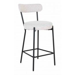 Barová židle BADALONA House Nordic, potah bouclé, bílá