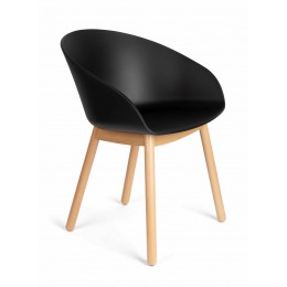 Jídelní židle/křeslo VOID Zuiver, nohy dřevo, černá