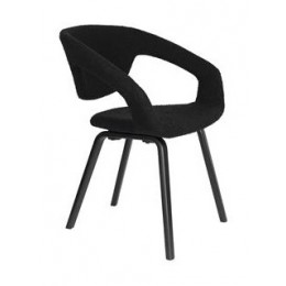 Židle/křeslo FLEXBACK Zuiver, bouclé černé
