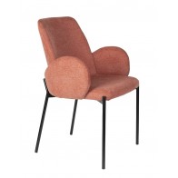 Jídelní židle TJARDA WLL, čalouněná, kovová, cihlová