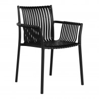 Zahradní židle TULSA House Nordic s područkami, polypropylen černý