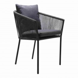 Jídelní židle SALERNO HOUSE NORDIC, s područkami, hliník a polyester, černá