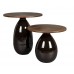 Odkládací stolek SILVINE, Dutchbone, set 2 ks, kov a mangové dřevo