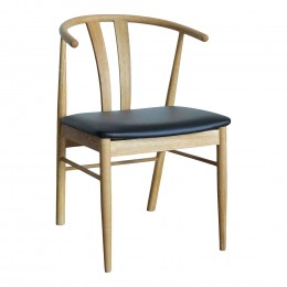 Jídelní židle ARTENARA HOUSE NORDIC, dřevo a umělá kůže, přírodní/černá
