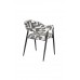 Jídelní židle MIYO Dutchbone, kov a polyester, černobílá