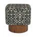Stolička MONOGRAM Dutchbone, výška 40 cm, polyester a mangové dřevo, hnědá