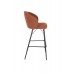 Barová židle JOA WLL, 100 cm, čalouněná, kovová, hnědá