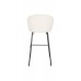 Barová židle JOA WLL, 100 cm, čalouněná, kovová, bílá