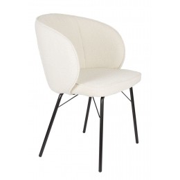Jídelní židle JOA WLL, čalouněná, kovová, bílá