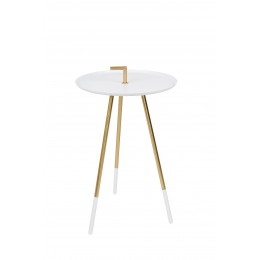 Odkládací stolek RUMBI WLL, Ø37 cm, bílý